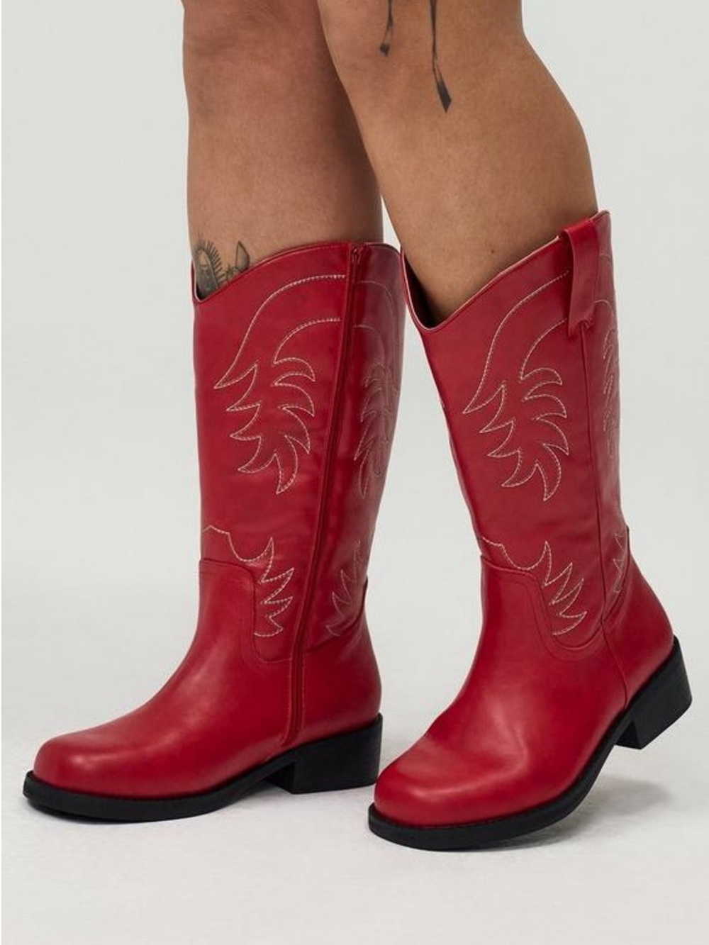 Torrid Red Block Heel Western Boots - New! - Size 10WW